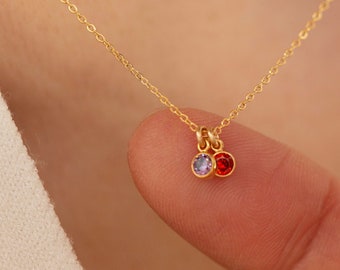 Dainty birth stone necklace / February birthstone amethyst necklace / Personalized gift / Mothers necklace