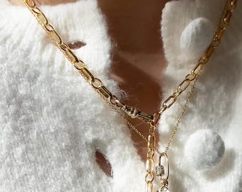Rolo Chain Necklace with Swivel Clasp | Versatile Chain & Charm Holder | Minimalist Gold Chain Necklace