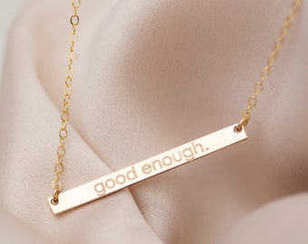 Personalized Skinny Name Bar necklace - Personalized gold bar necklace // Christmas gift for her