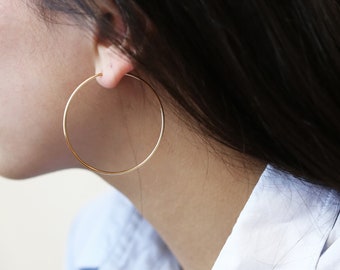 Endless Gold Hoop Earrings // 14K Gold filled Hoop Earrings // Everyday Big hoops Earrings // Gifts for her