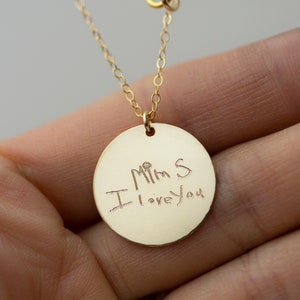 Collar con escritura a mano personalizado // Joyas de recuerdo // Collar con escritura a mano para niños Regalo para mamá // Regalo para ella // Regalo de los niños