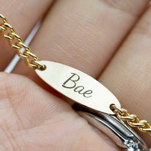 Mini cuban name ID bracelet // Mother&#39;s Day MAMA bracelet // Personalized name bracelet Valentine&#39;s Day Gift