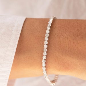 14K Gold Labor gewachsenes Diamant Tennis Armband | Zierliches leichtes nachhaltiges Diamant-Tennis-Armband