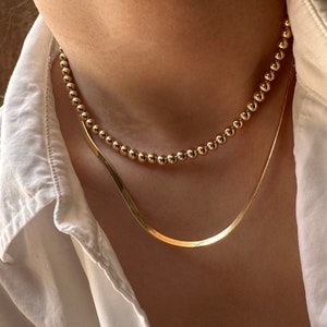 14k Gold Herringbone Snake Chain Necklace
