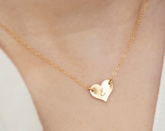 Heart Necklace, Engraved Heart Necklace / Personalized Heart Necklace Gift