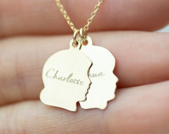 Personalized boy girl name necklace // Gift for mom grandma // Mother's necklace