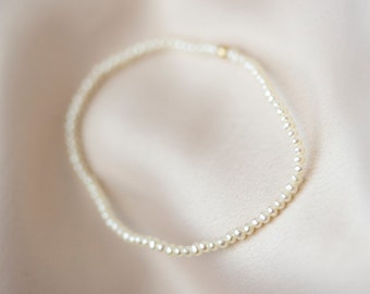 Echtes Baby Perlenarmband / Perle Komfort dehnbar Armband Süßwasser Perle jeden Tag • Mutter Geschenk für Sie