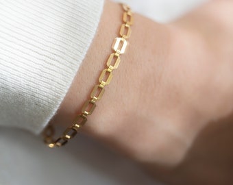 Gouden gewaagde kettingarmband / lange en korte kettingarmband