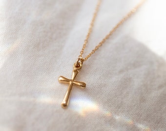 Gold Cross Necklace, Simple cross necklace, Dainty cross, gift for her, necklaces for women, girl cross