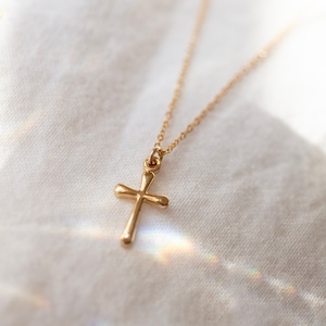 Gold Cross Necklace, Simple cross necklace, Dainty cross, gift for her, necklaces for women, girl cross