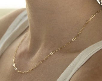 Dainty Box Chain Necklace | Simple everyday chain necklace | fashionable paperclip necklace | Minimalist jewelry