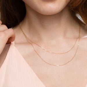 Dainty double chain necklace Clearance