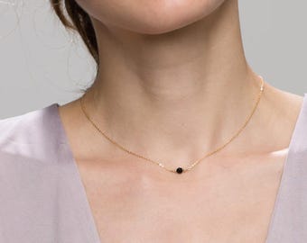 Choker necklace - gemstone choker necklace in Gold filled or Sterling silver  EN036