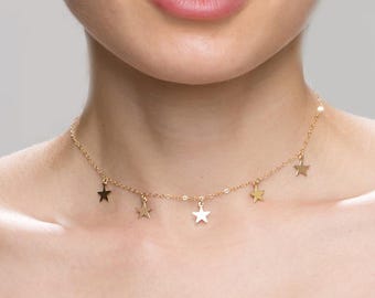 Star Choker Necklace // Simple Star Necklace // Dainty necklace