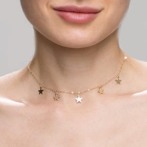 Star Choker Necklace // Simple Star Necklace // Dainty necklace image 1