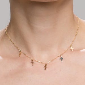 Cross Choker Necklace // Simple Cross Necklace // Dainty necklace