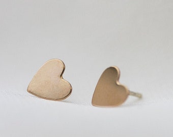 Gold Heart earrings  Gold filled heart earrings// dainty and small stud earrings  Christmas Gift for Her