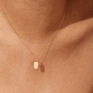 Mini Diamond Tag Necklace | Minimalist simple tag necklace | 14k Gold Mini diamond star tag necklace Valentine&#39;s Day Gift
