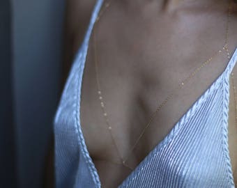 chain bra bodychain // gold chain bralette // beach body jewelry //