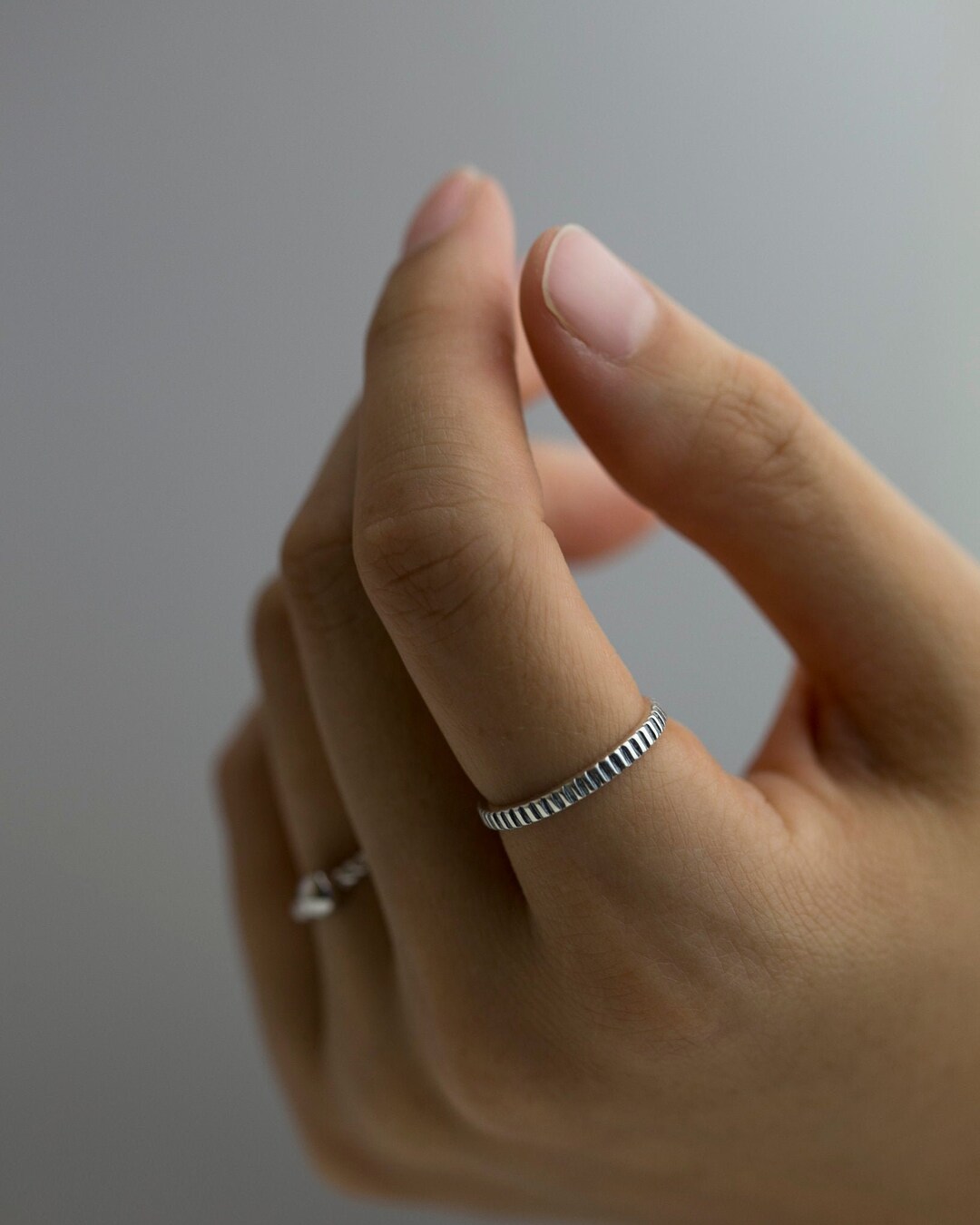 Silver Line Ring | Thumb of Ring , Minimalist Silver Ring // Stacking ...