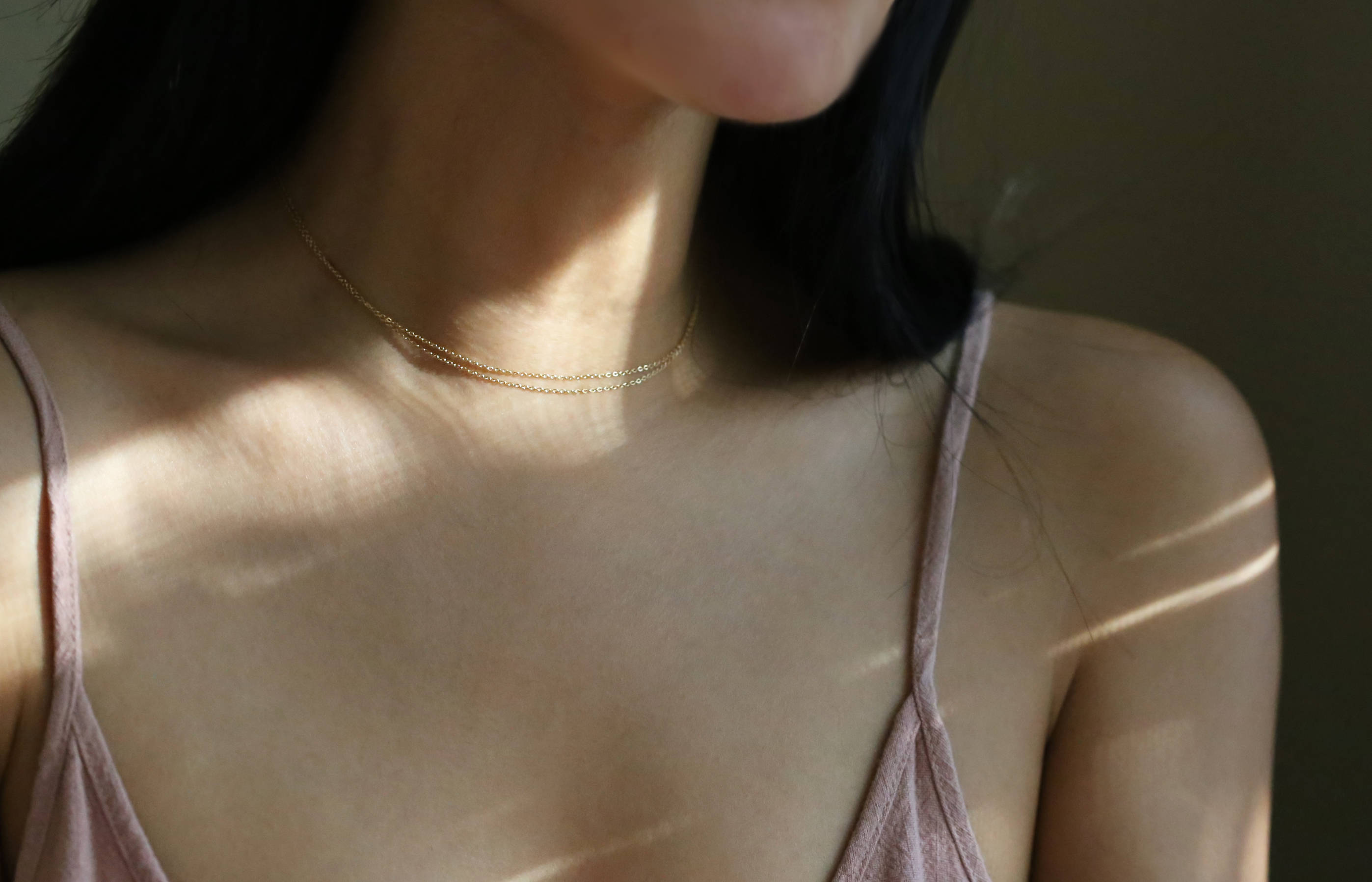 Super Dainty Wrap Necklace // Simple and Delicate Thin Chain