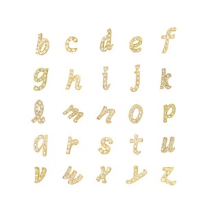 Cursive Diamond Initial Necklace in 14k Gold Diamond Italic Letter ...