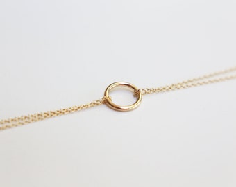 Halo Double chain bracelet - gold filled and sterling silver  EB012