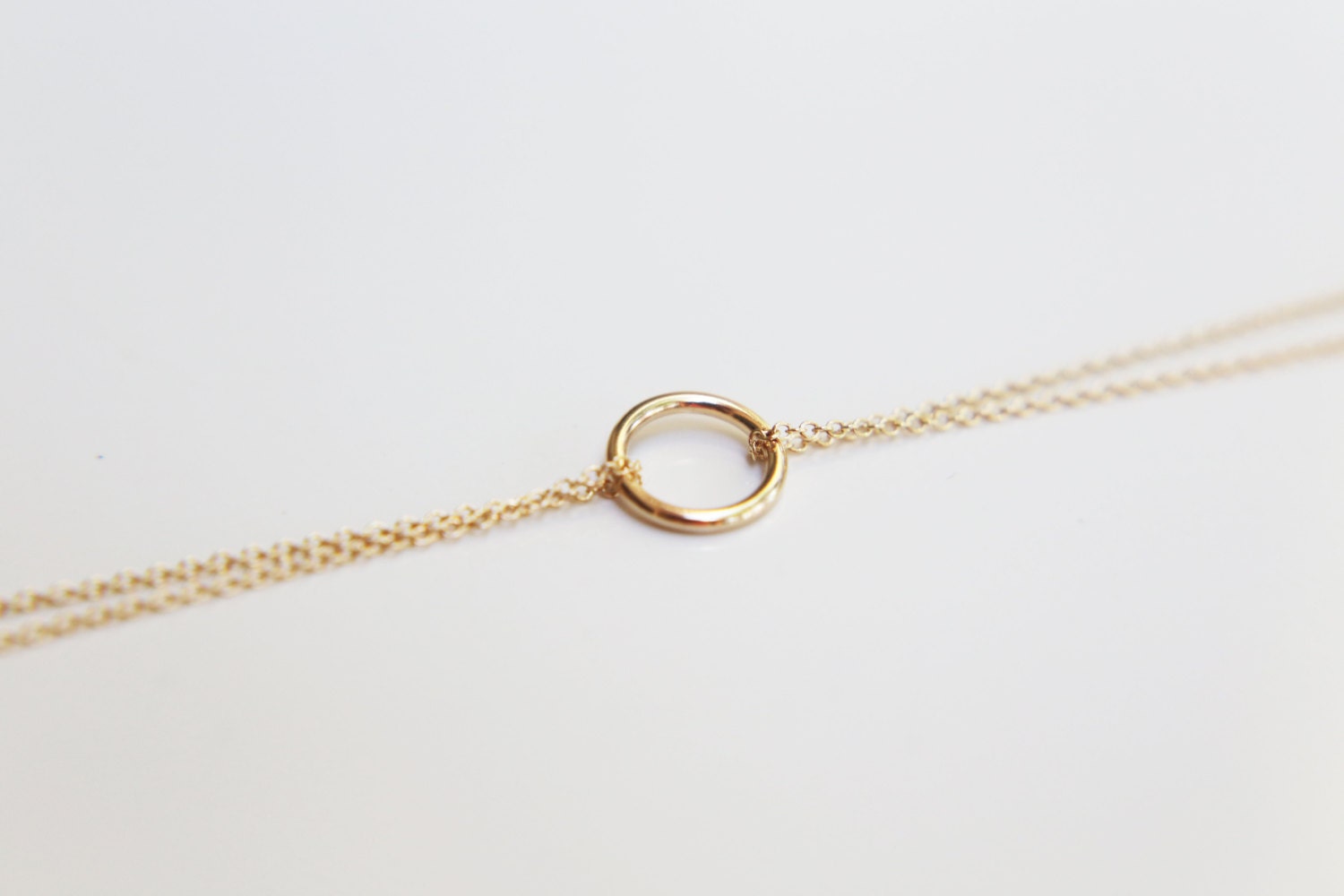 Halo Double Chain Bracelet Gold Filled and Sterling Silver - Etsy