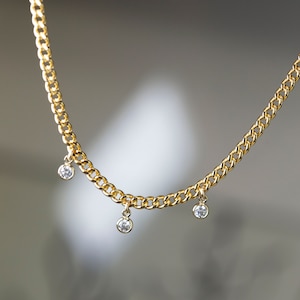 Mini Cuban Dangle CZ Bracelet