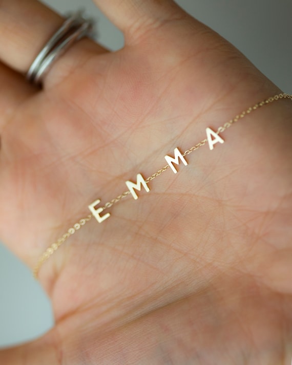 Personalized 14k gold bracelet deals