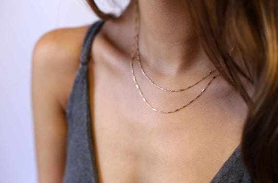 Delicate Thin Wrap Chain Necklace 