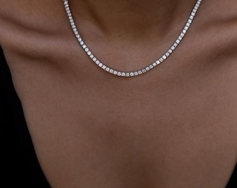 Classic Lab Diamond Tennis Necklace