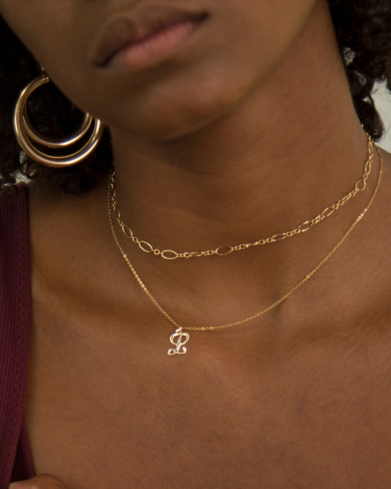 Cursive initial necklace best sale