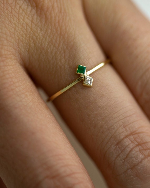 Stackable birthstone shop rings etsy