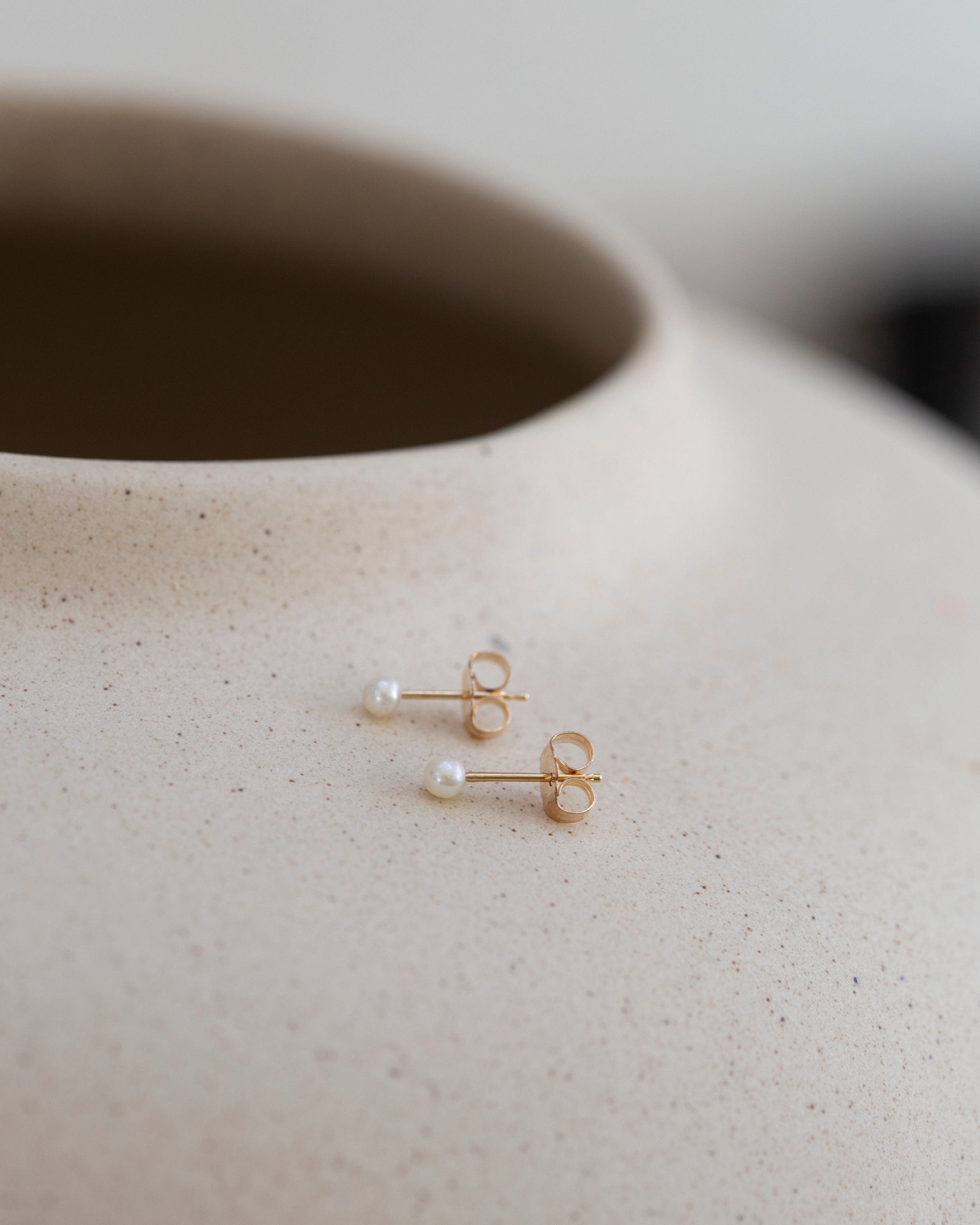 14k Gold Small Pearl Studs // 14k Solid Gold Stud Earrings // Tiny Pearl earrings Teeny Tiny Stud  Perfect gift for her Valentine's Day Gift