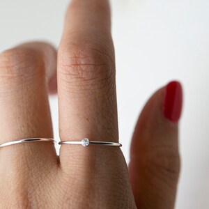 Mini Diamond CZ Ring // Dainty Stacking Ring // Diamond Rings ...