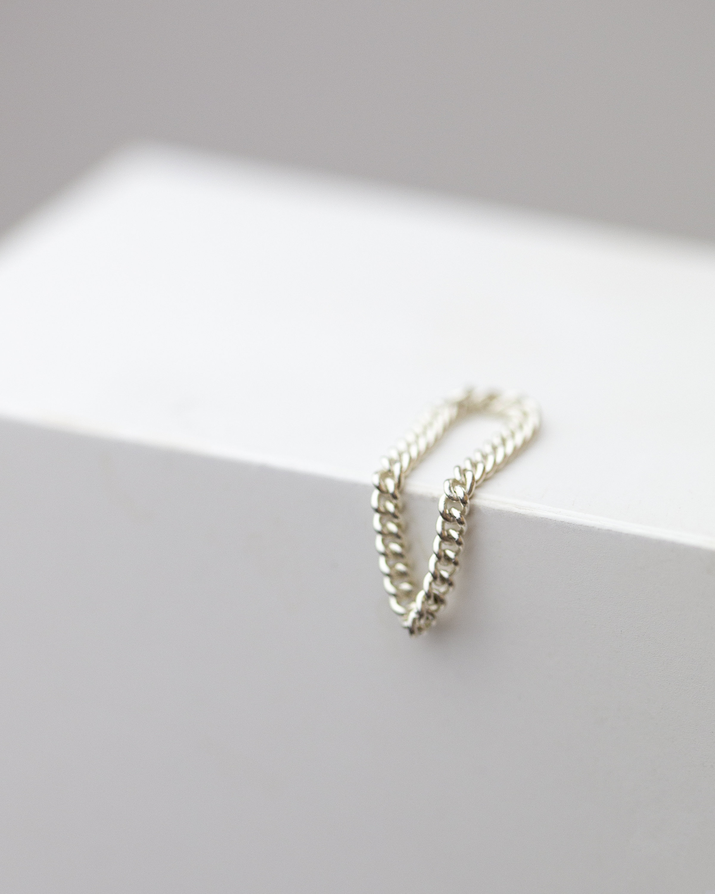 Dainty Curb Chain Ring in 14k Gold 14k Dainty Chain Ring | Etsy