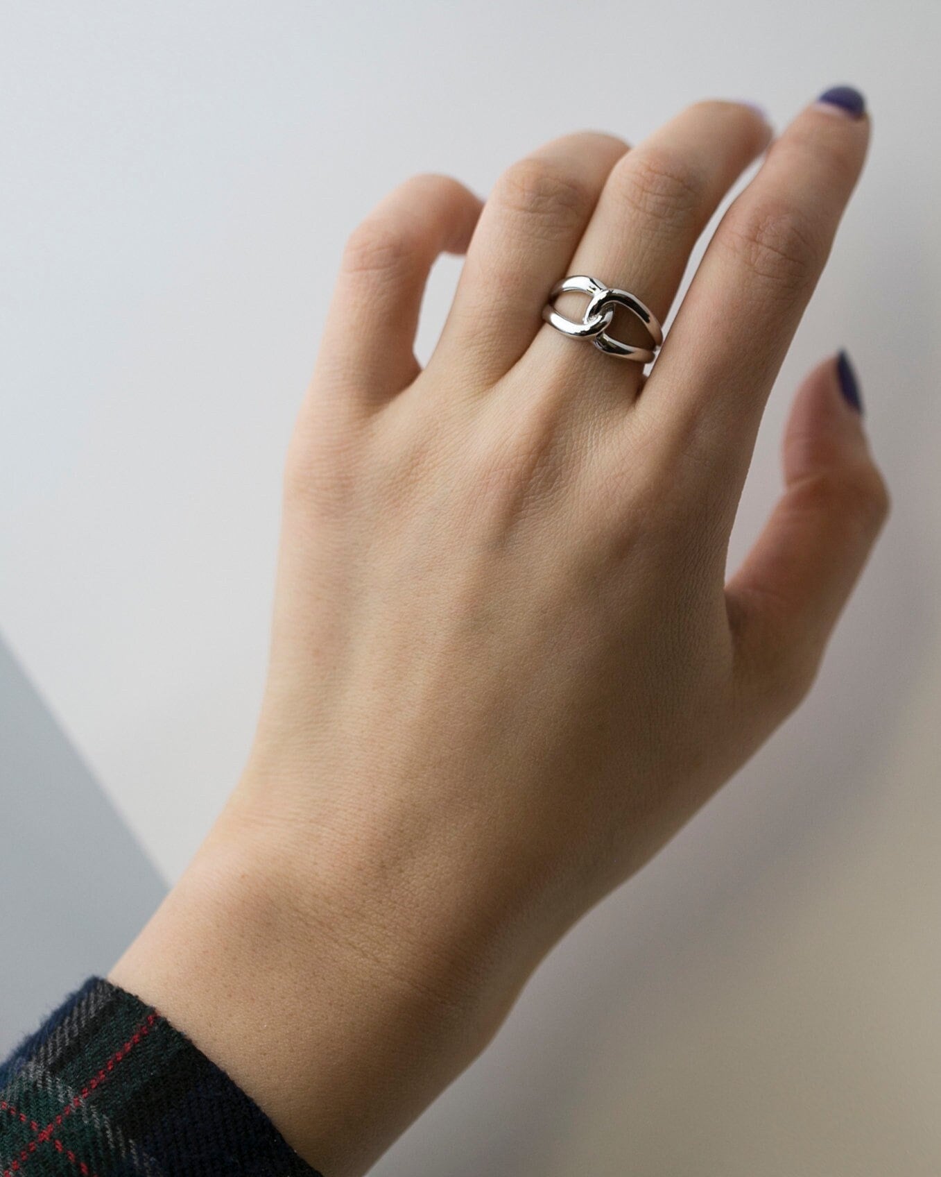 Anillos de Plata Simples Anillo de Corbata en plata de Ley Anillos de eslabon infinito Etsy Espana