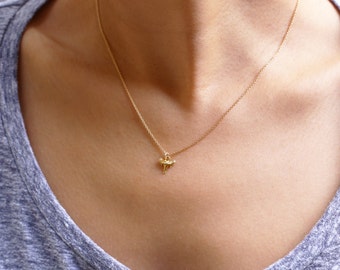 Shark tooth Necklace - Tiny shark Tooth necklace in Gold filled and Sterling Silver  EN024