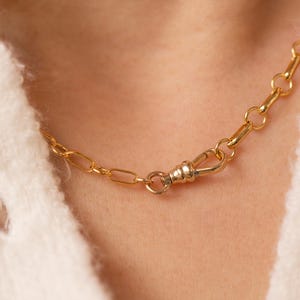 Round Long and Short Chain with Swivel clasp / Swivel Clasp Charm Holder Necklace / Rolo Chain