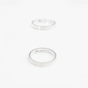 Secret message wedding band in Sterling Silver/ Personalized message ring Inside engraved Ring Customizable Ring image 3