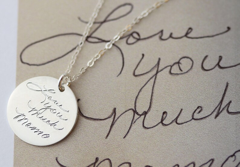 Personalized Handwriting Necklace // Keepsake Jewelry // Child Etsy