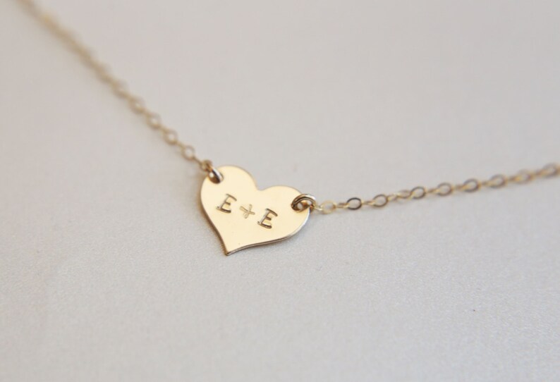 Personalized Heart Necklace Gold Filled Heart Necklace Etsy