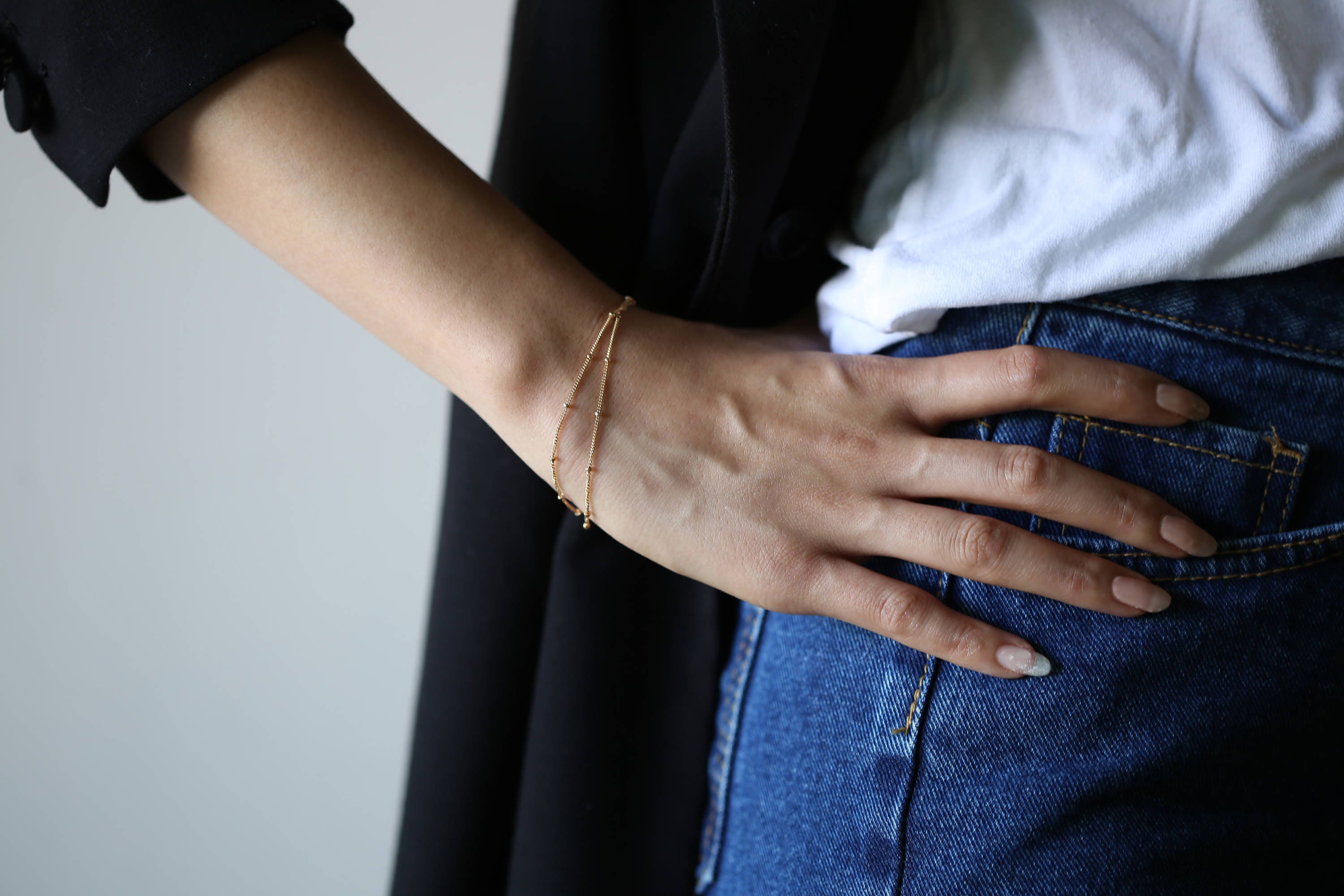 ブレスレット LANARCHIVE Simple double layered bracelet 2126] Simple Double Layered Bracelet - LAN ARCHIVE | 60