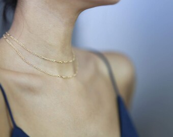Halo Double Chain Layered Necklace 