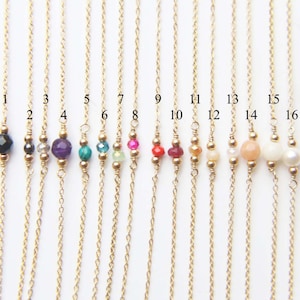 Tiny Gem stone Dainty Bracelet- Sterling silver and Gold filled Personalized Gift • Christmas Gift for Her