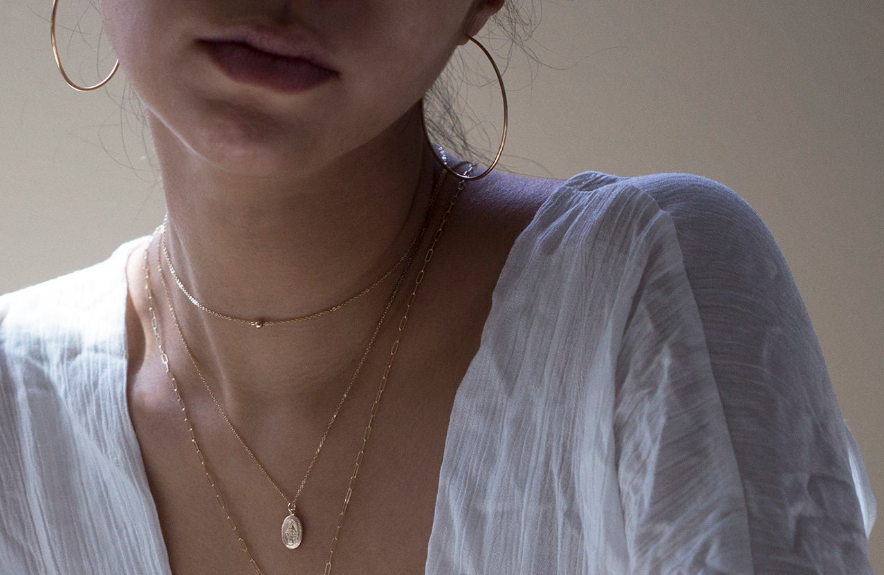 14K Gold Tiny Bead Choker Necklace / Minimalist Simple Ball - Etsy Canada