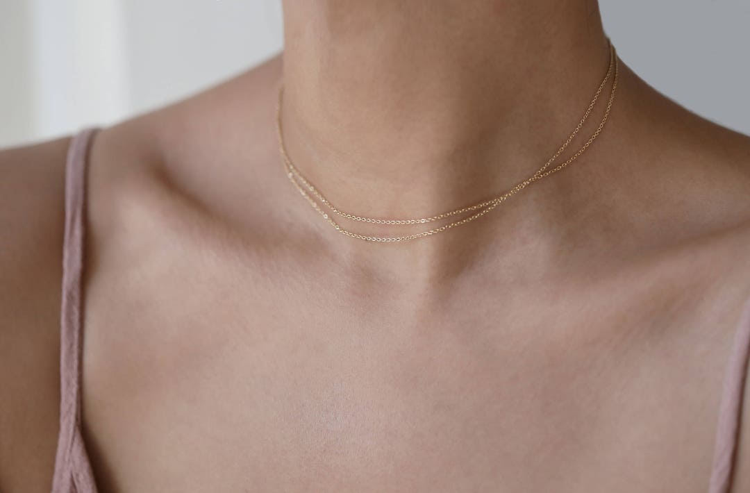 Super Dainty Wrap Necklace Simple and Delicate Thin Chain Necklaces in Gold Filled or Sterling Silver Valentine s Day Gift for Her Etsy Canada