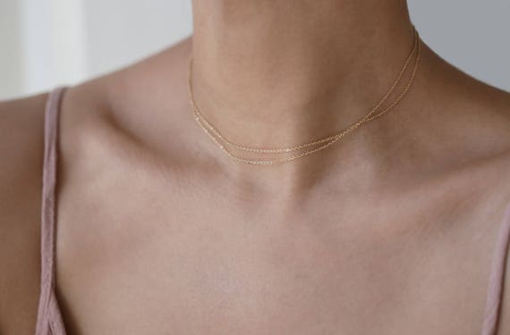 Promesa Determinar con precisión Escribe un reporte Super Dainty wrap Collar // Collares de cadena delgados - Etsy España