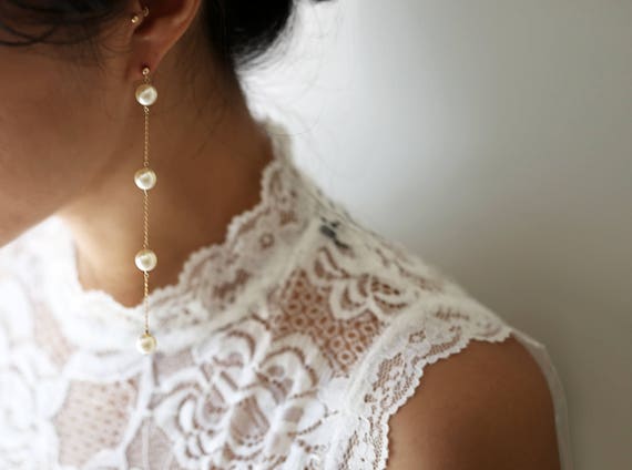 Crystal Long Drop Earrings Vintage Teardrop Bridal Party Wedding Jewel –  TulleLux Bridal Crowns & Accessories